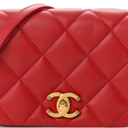 Chanel Calfskin Quilted Mini Nailed CC Flap Bag Red 8 of 11