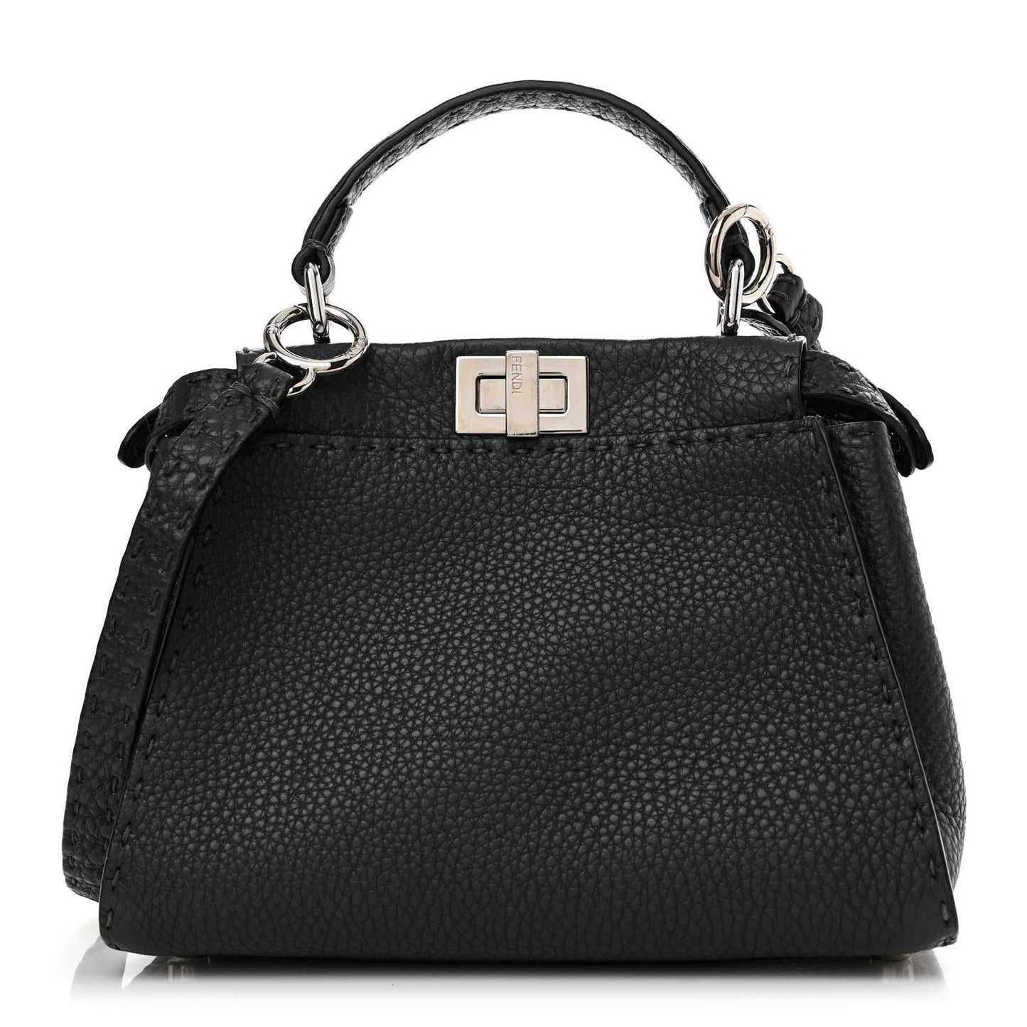Cuoio Romano Selleria Bi-Color Mini Peekaboo Iconic Satchel Asfalto Latte