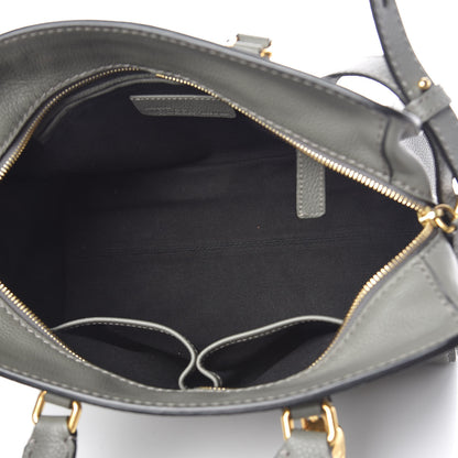 Alexander McQueen Pebbled Calfskin Small Skull Padlock Zip Around Tote Dark Grey 5 of 21