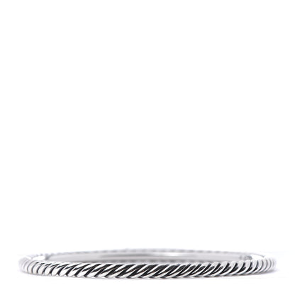 David Yurman Sterling Silver 4mm Cable Classics Bangle Bracelet 1 of 4