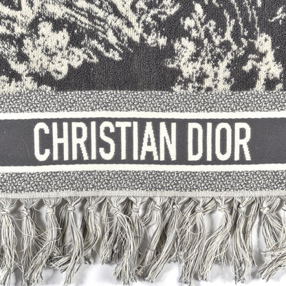 Christian Dior Cotton Toile De Jouy Reverse Towel Grey Ivory 3 of 5