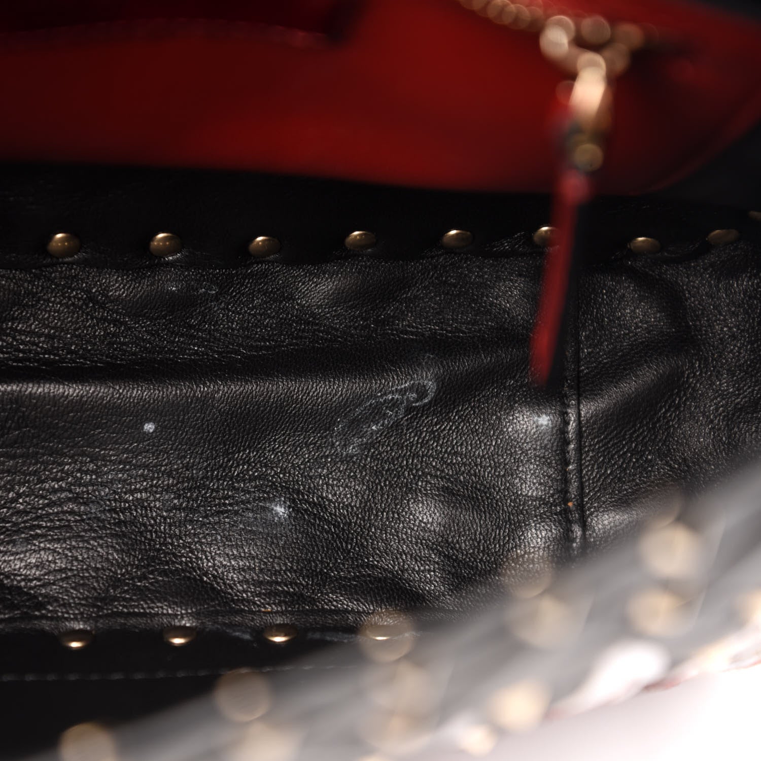 Valentino Garavani Lambskin Ayers Flames Medium Rockstud Spike Shoulder Bag Black 9 of 14