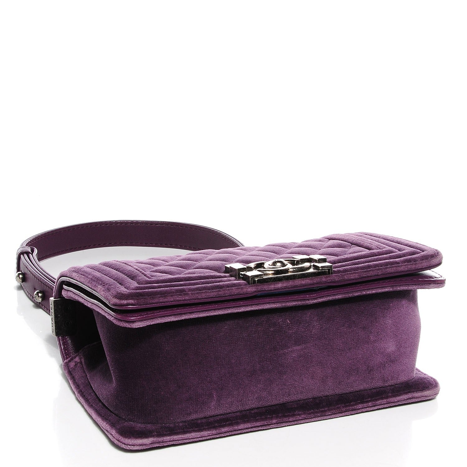 Chanel Velvet Quilted Small Boy Flap Purple 4 of 9