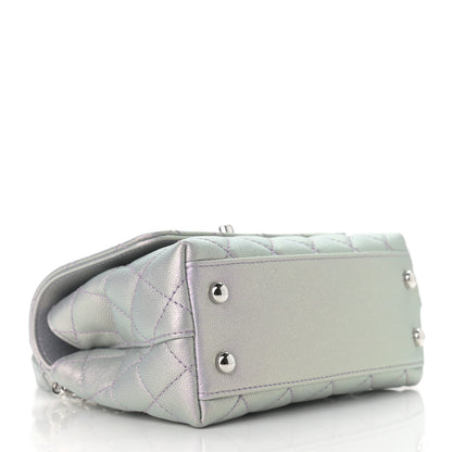 Chanel Iridescent Caviar Quilted Extra Mini Coco Handle Flap Purple 4 of 11