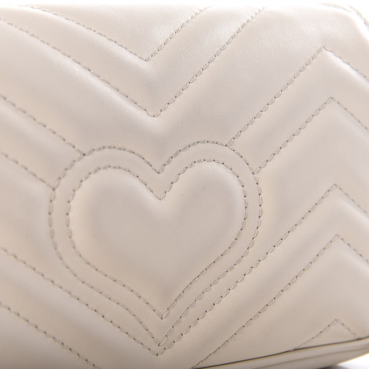 Gucci Calfskin Matelasse Super Mini GG Marmont Shoulder Bag White 8 of 11