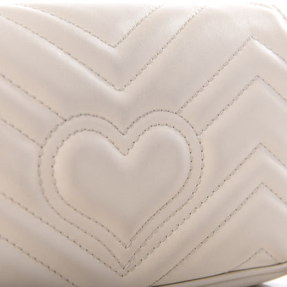 Gucci Calfskin Matelasse Super Mini GG Marmont Shoulder Bag White 8 of 11