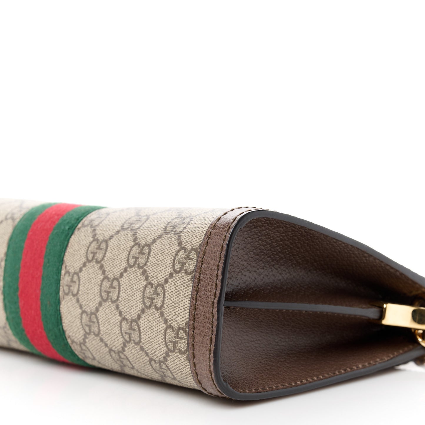 GG Supreme Monogram Web Small Ophidia Chain Shoulder Bag Brown