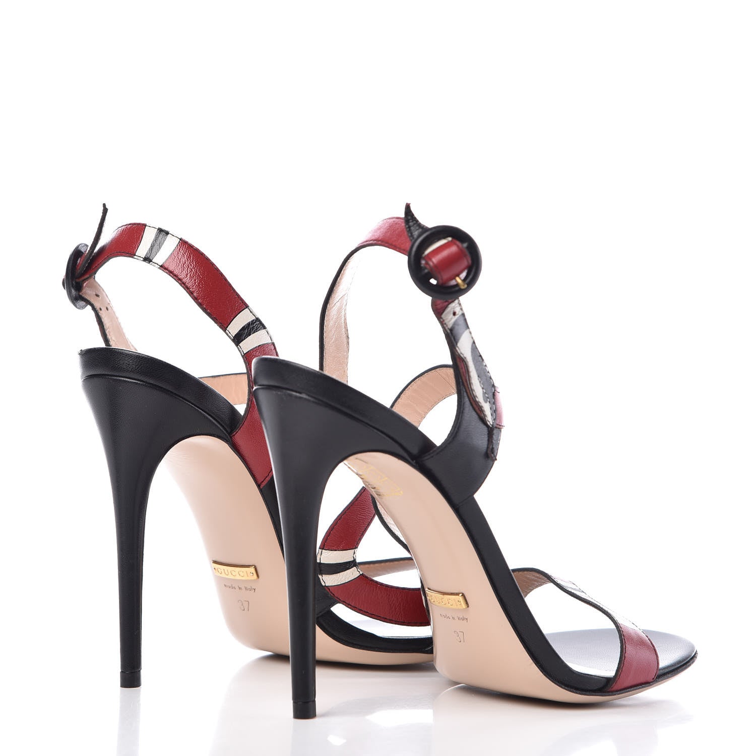 Gucci Malaga Kid Snake Sandals 37 Black 4 of 7