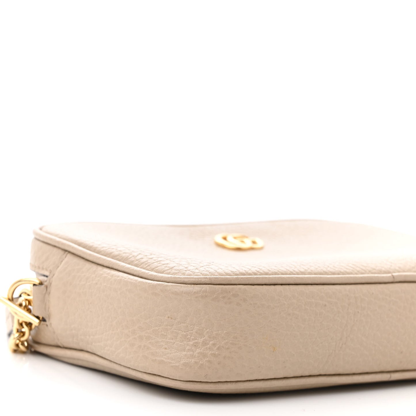 Dollar Calfskin Super Mini GG Marmont Chain Shoulder Bag Beige