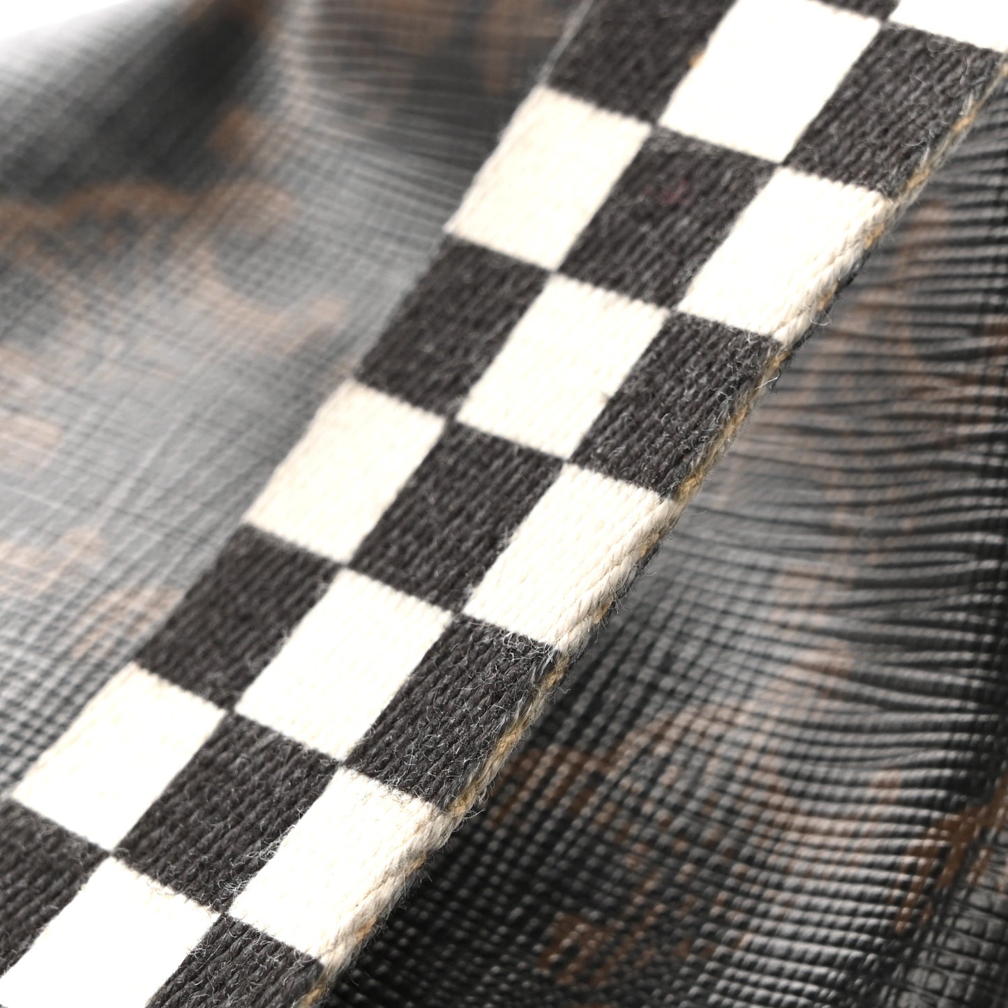 Triomphe Logo Canvas Checker Belt Bag Black