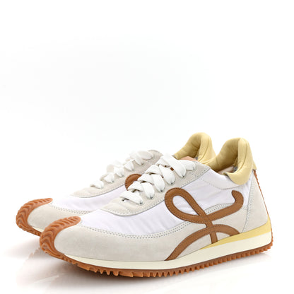 Loewe Nylon Suede Flow Runner Sneakers 38 White Medium Concealer 4 of 10