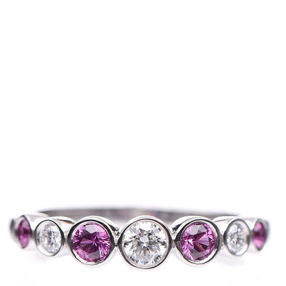 Tiffany Platinum Diamond Pink Sapphire Jazz Ring 50 5.25 1 of 7
