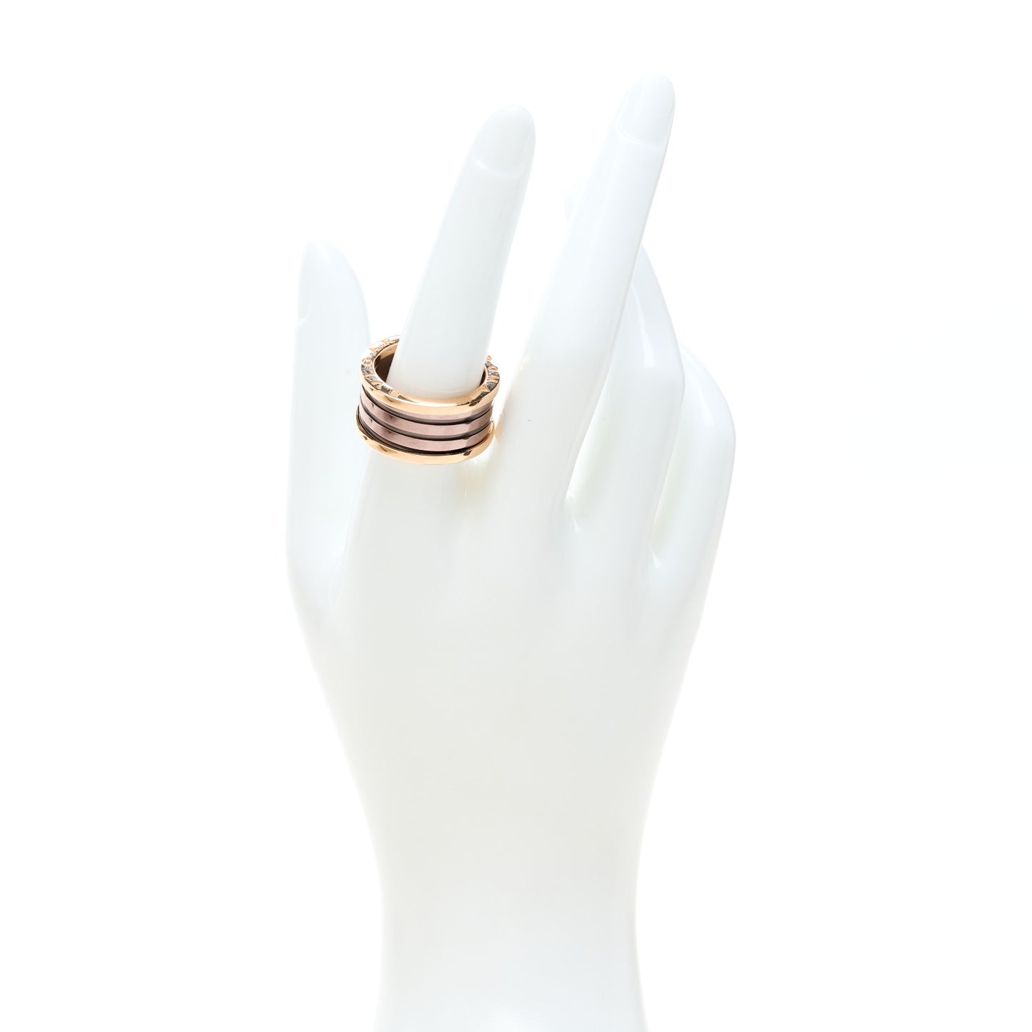 18K Rose Gold Bronze Cermet B.Zero1 Roma Four-Band Ring 59 8.75
