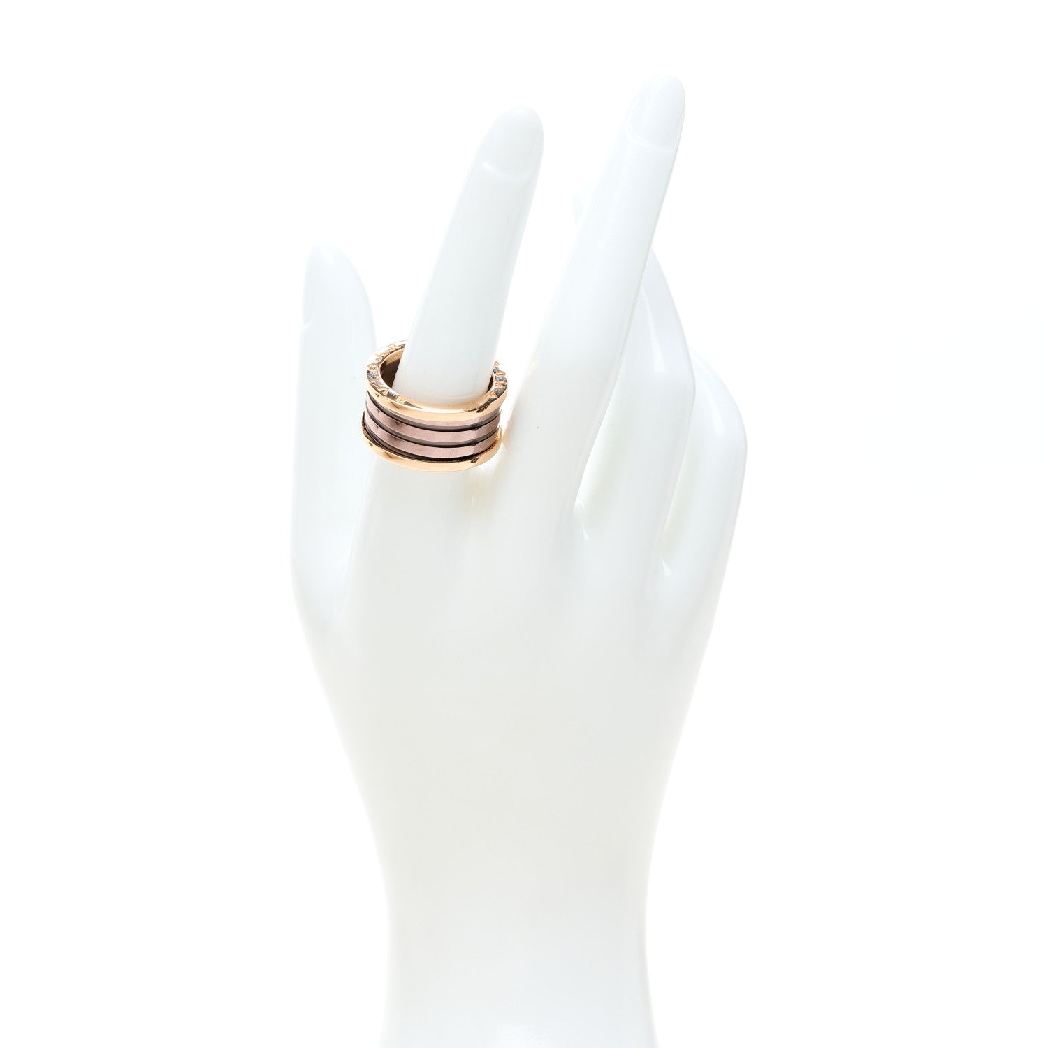 Bulgari 18K Rose Gold Bronze Cermet B.Zero1 Roma Four-Band Ring 59 8.75 2 of 6