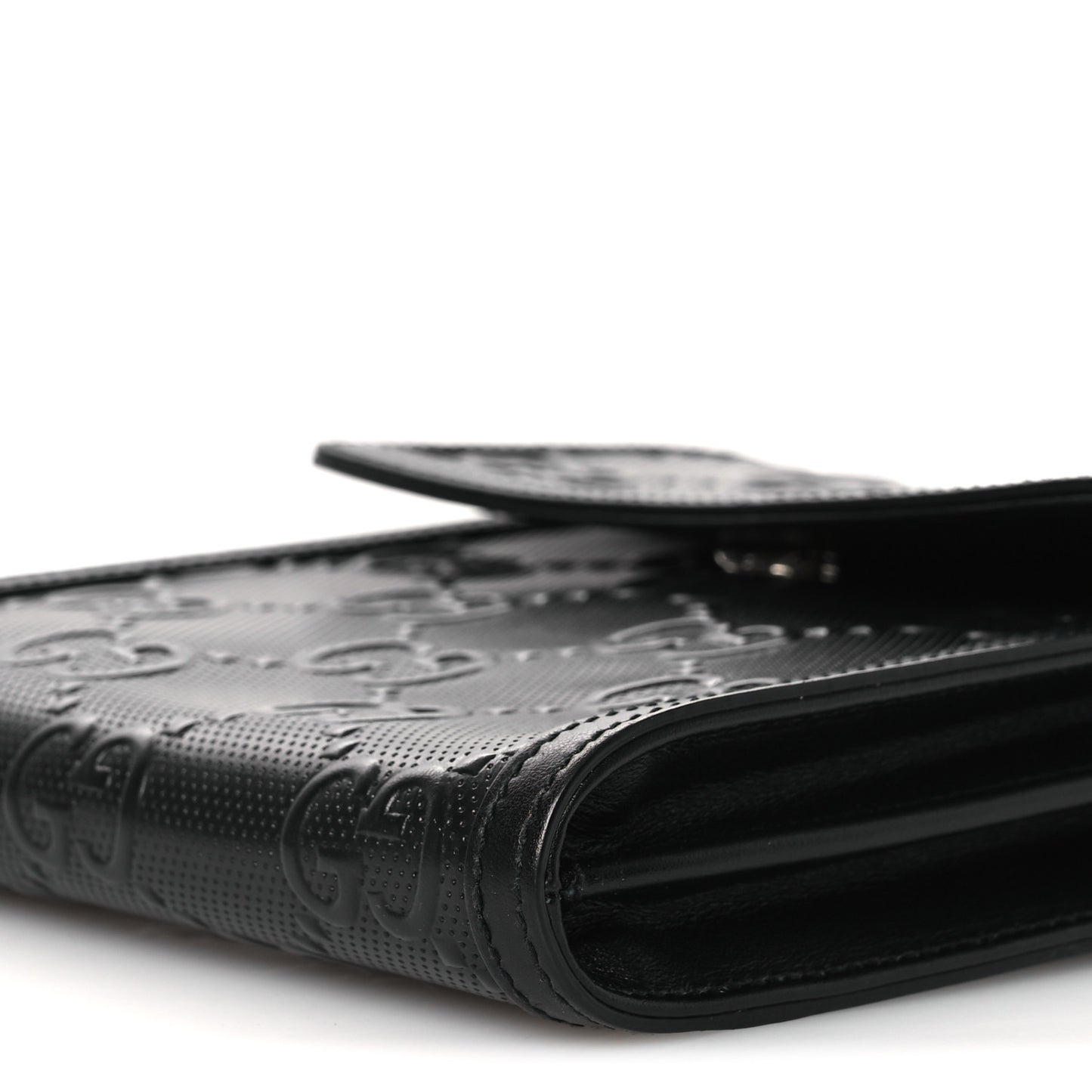 Calfskin GG Tennis Embossed Messenger Bag Black
