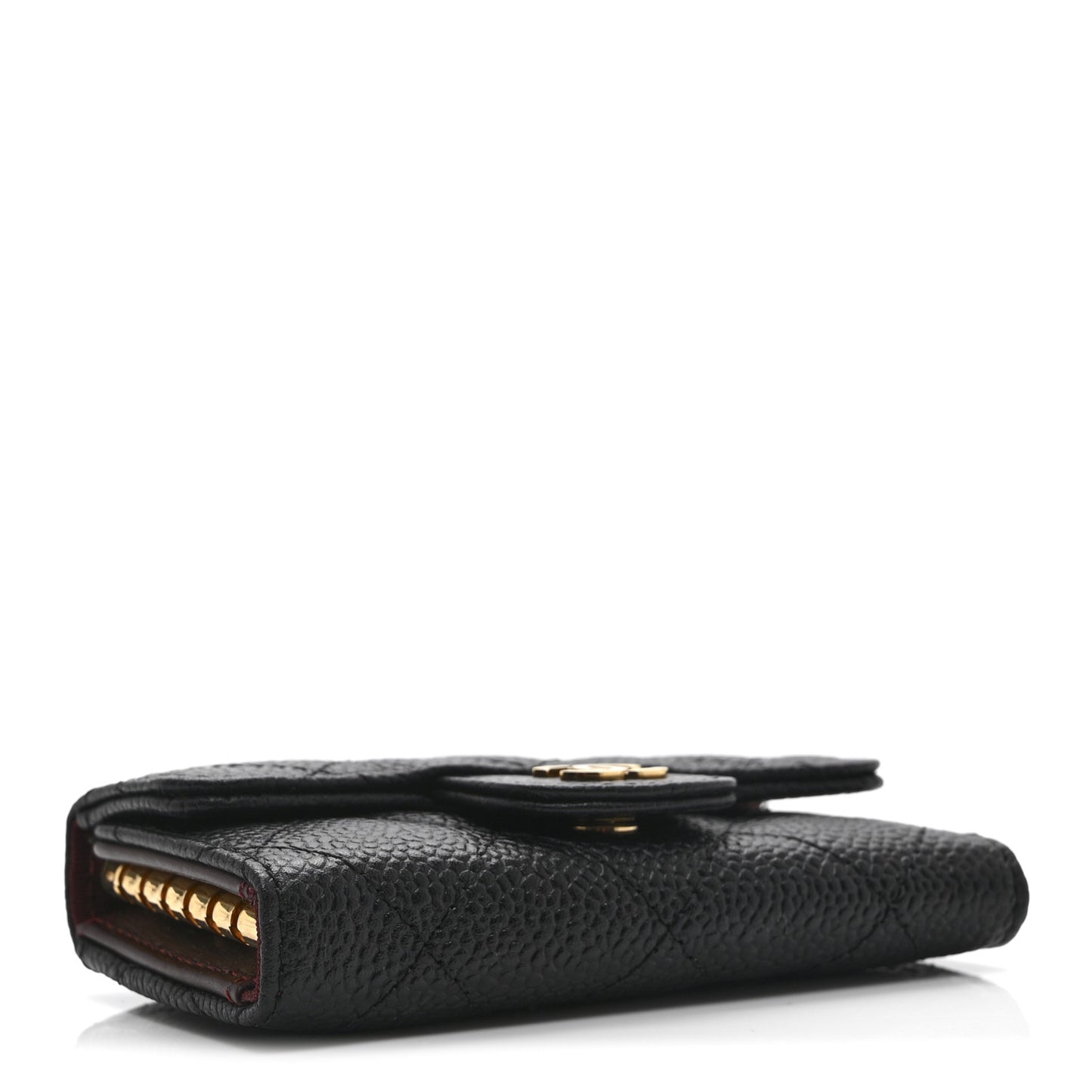 Caviar Quilted 6 Key Holder Black