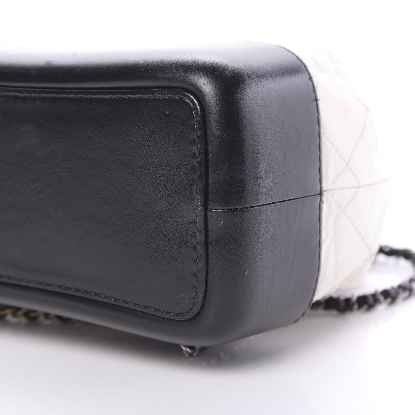 Aged Calfskin Quilted Small Gabrielle Backpack Black White
