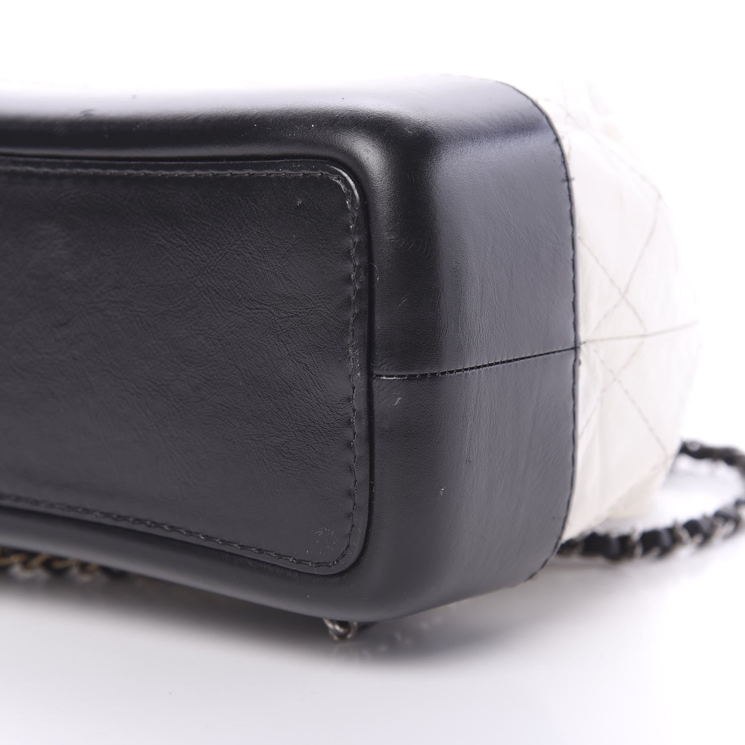 Chanel Aged Calfskin Quilted Small Gabrielle Backpack Black White 9 of 13