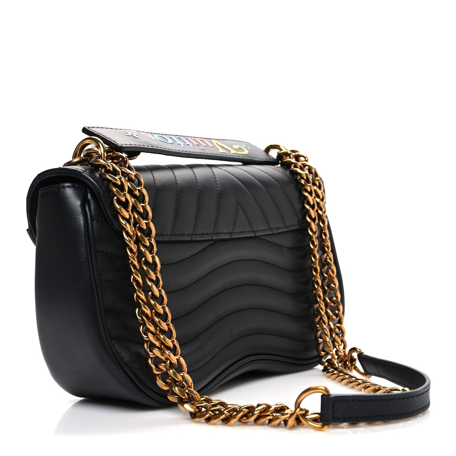 Louis Vuitton Calfskin New Wave Chain MM Black 3 of 10