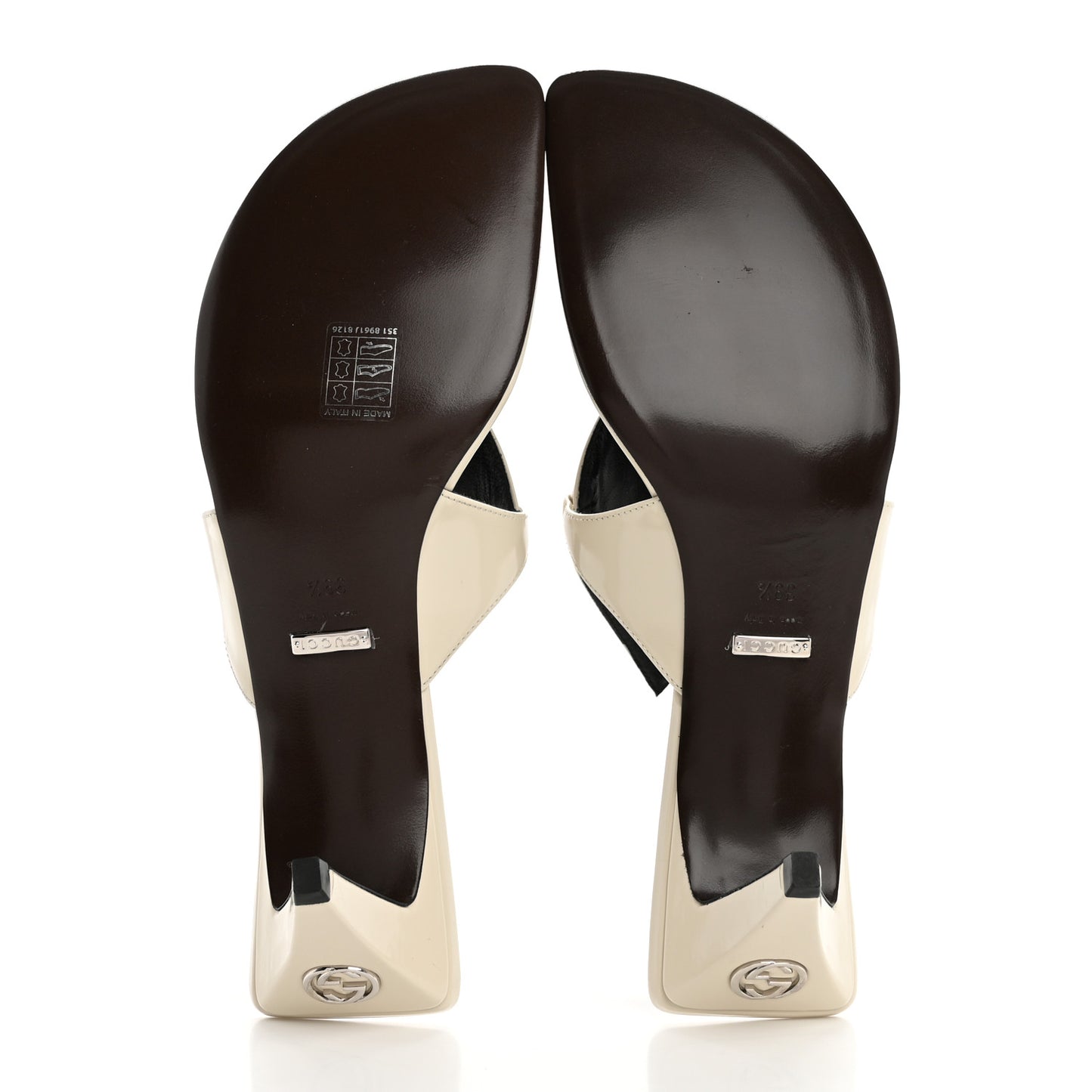 Patent Mariame Horsebit 55mm Mule Slide Sandals 39.5 Mystic White