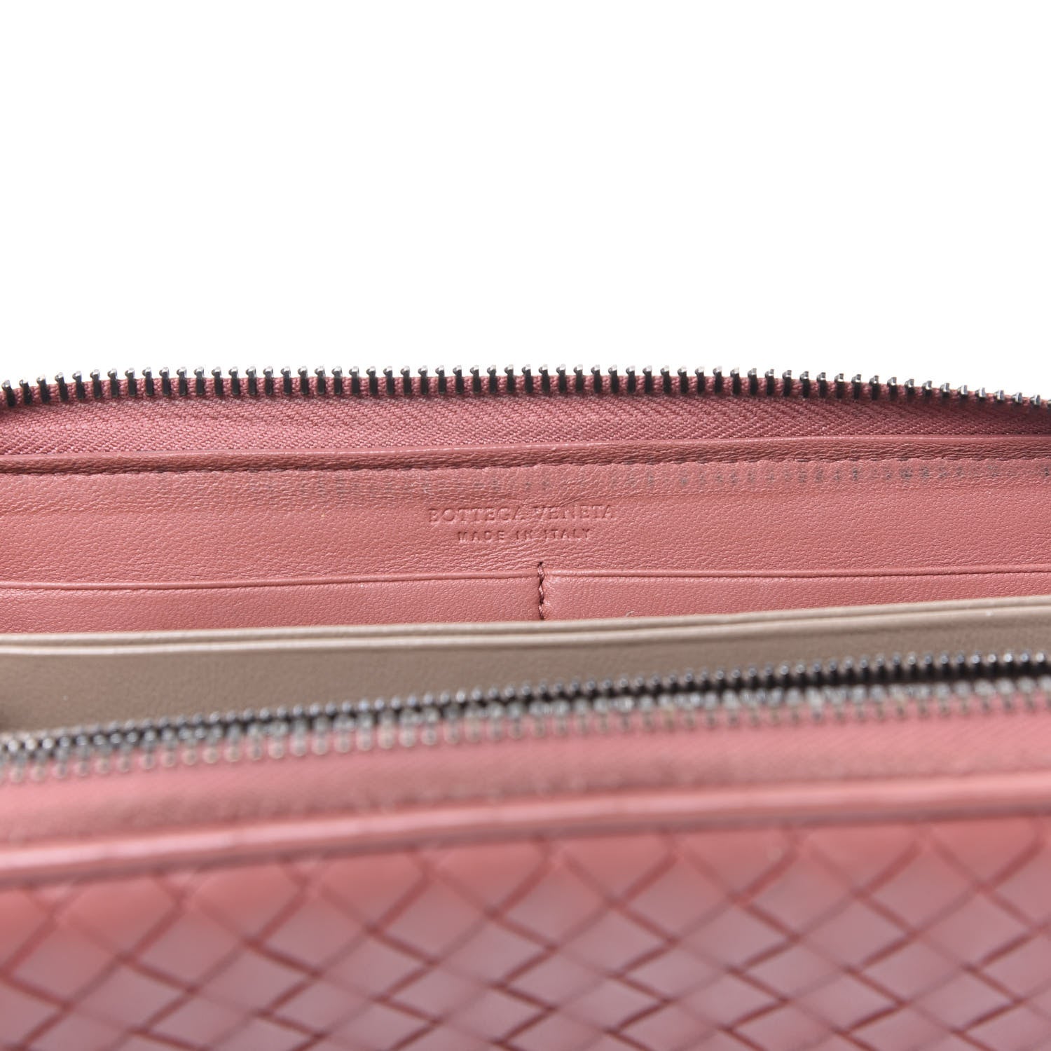 Bottega Veneta Nappa Intrecciato Zip Around Wallet Pink 5 of 10