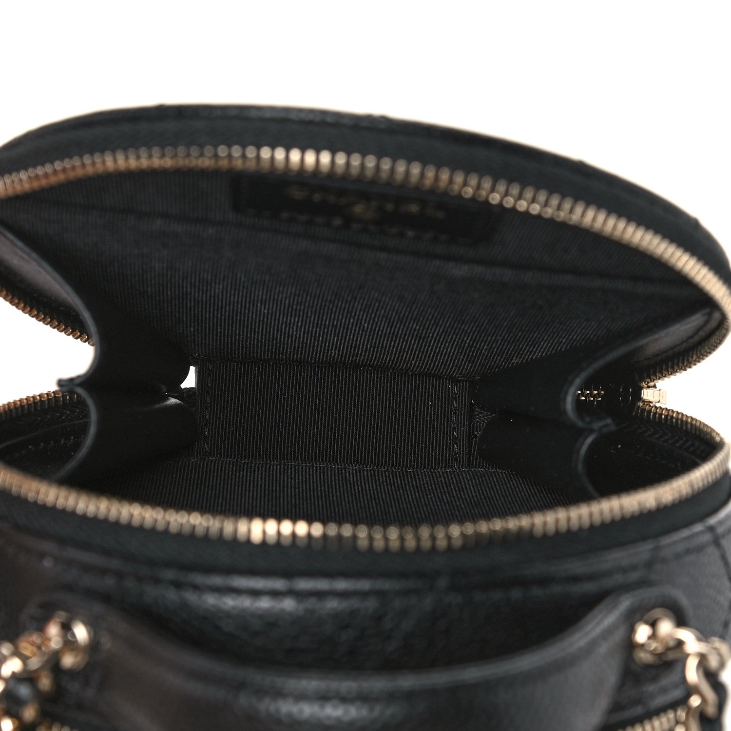 Chanel Caviar Quilted Round Handle With Care Vanity With Chain Black 5 of 10