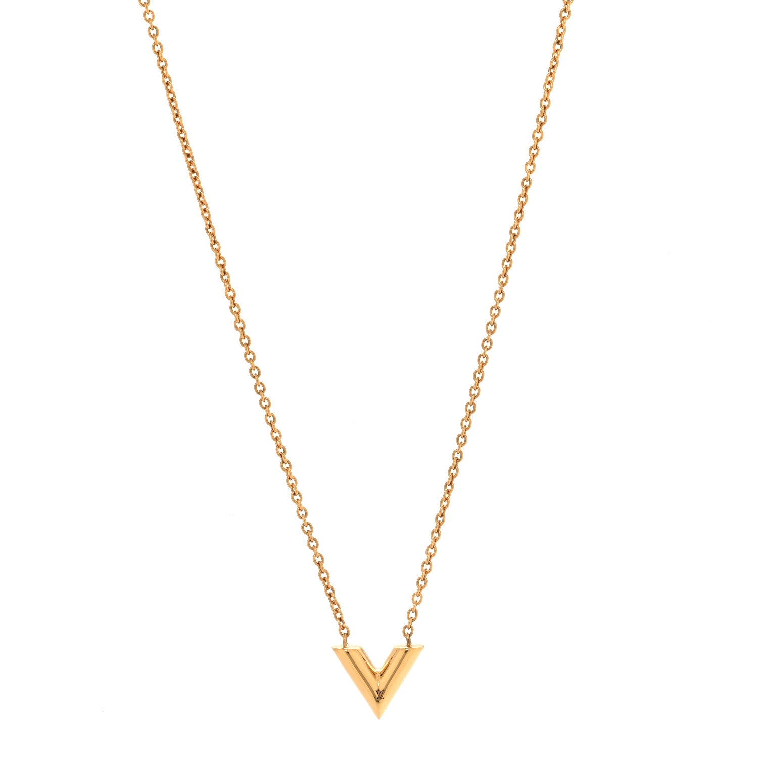 Louis Vuitton Essential V Necklace Gold 1 of 6