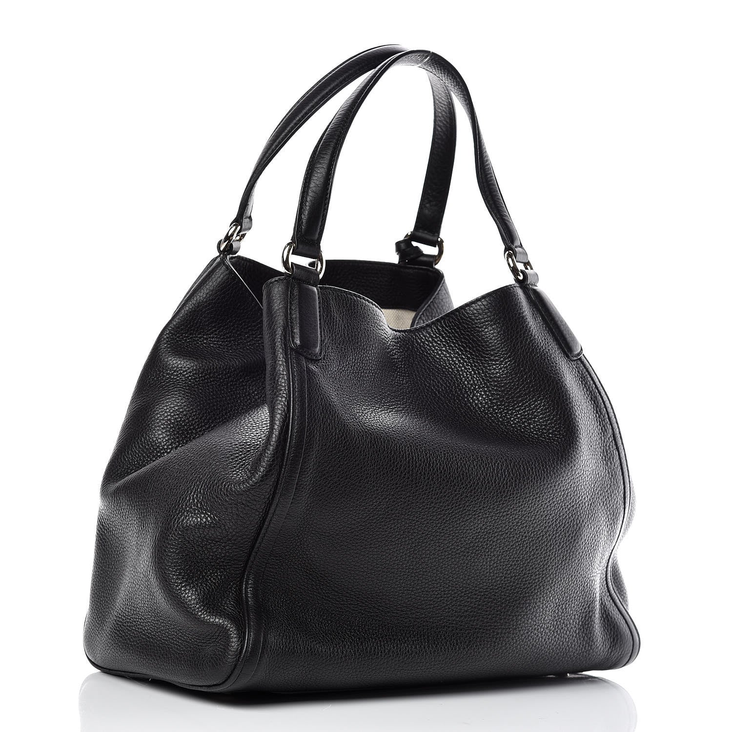 Gucci Pebbled Calfskin Medium Soho Shoulder Bag Black 3 of 9