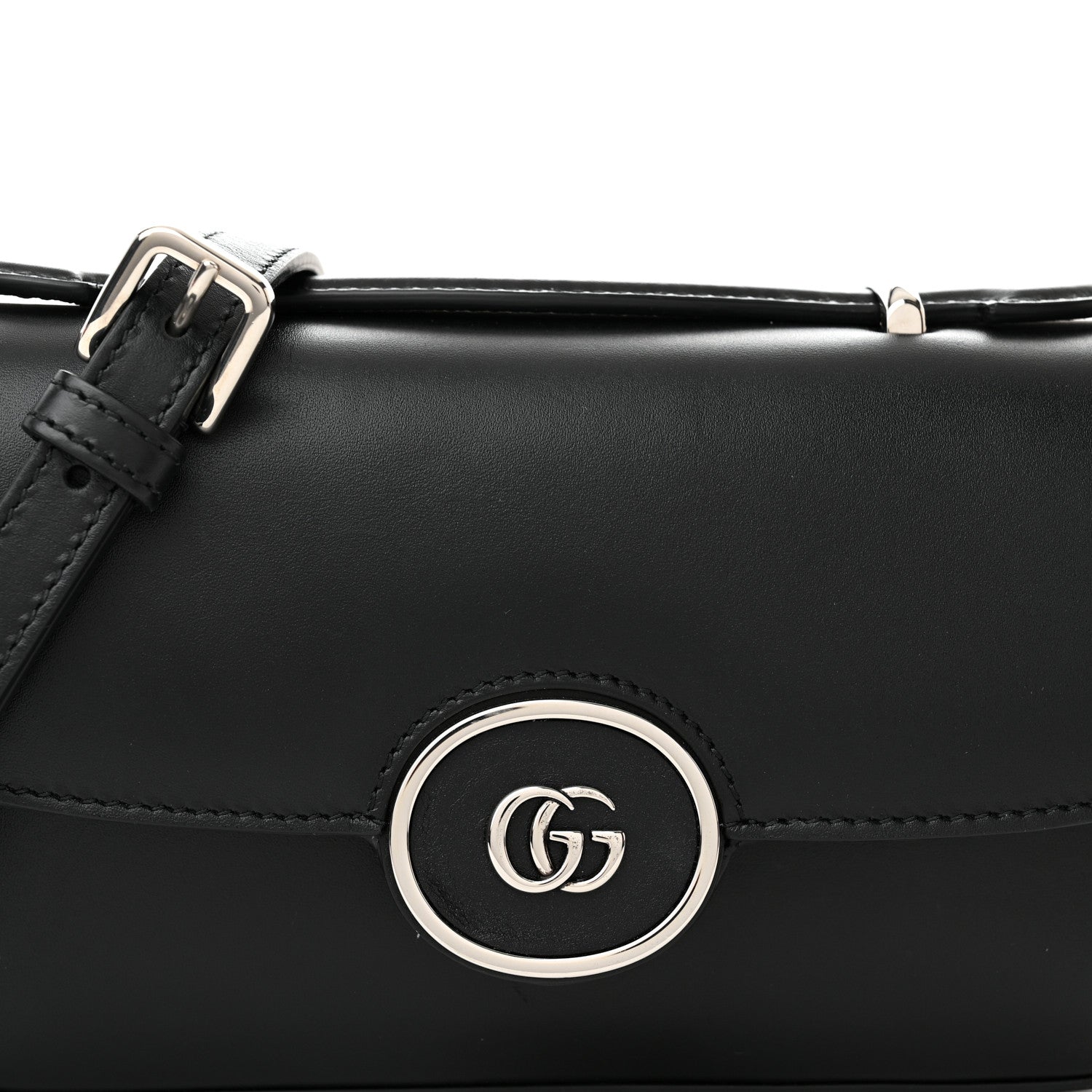 Gucci Senna Calfskin Petite GG Top Handle Shoulder Bag Black 7 of 10