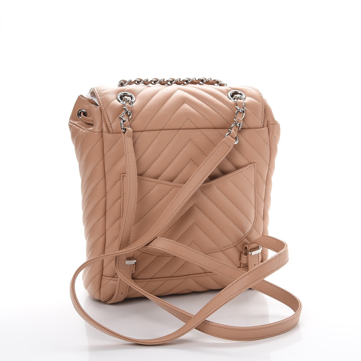 Chanel Calfskin Chevron Quilted Small Urban Spirit Backpack Beige 3 of 8