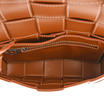 Bottega Veneta Lambskin Maxi Intrecciato Edge Stitch Cassette Crossbody Bag Wood 5 of 12