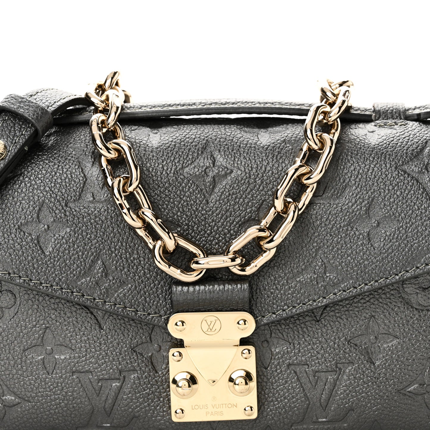 Shimmery Empreinte LV Ski Pochette Metis East West Gun Metal