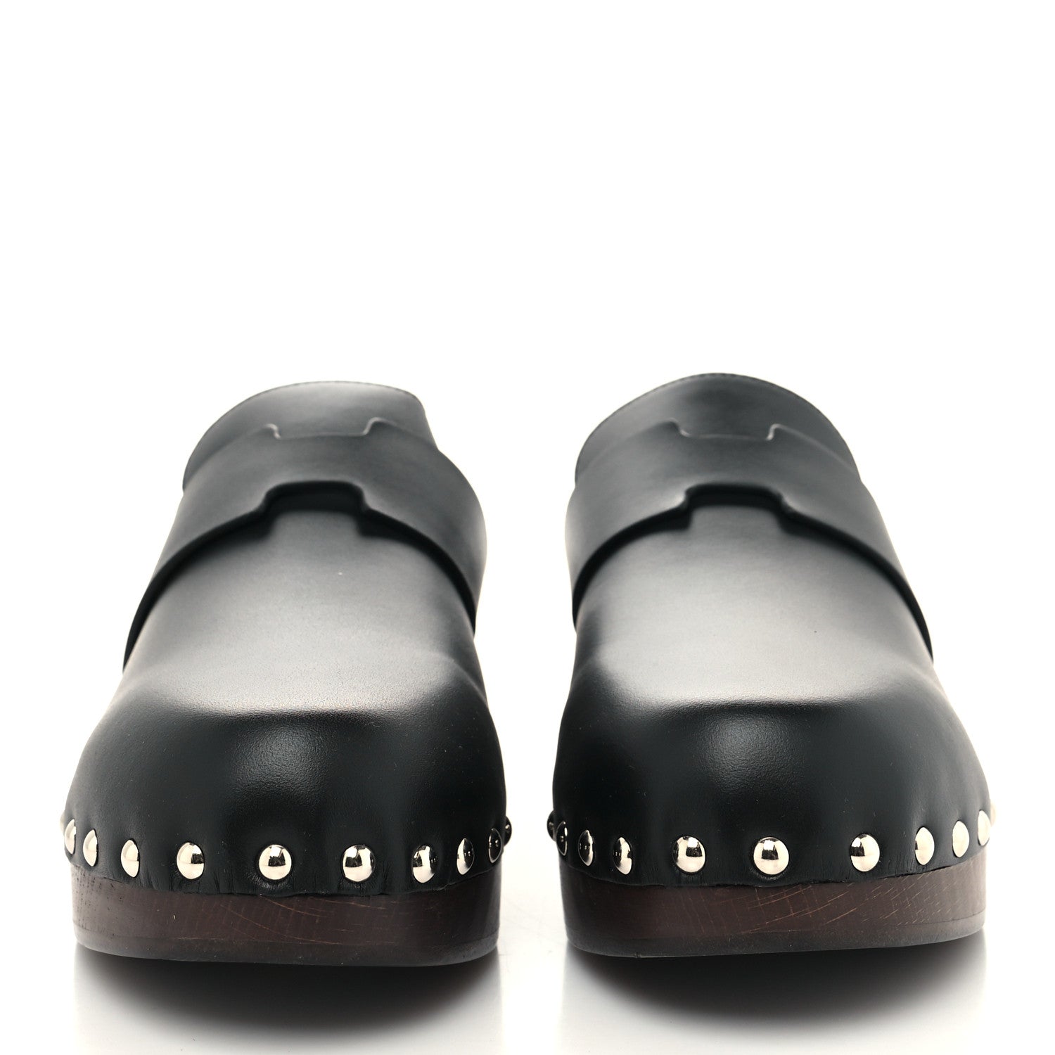 Hermes Calfskin Calya Mules 38 Black 2 of 8