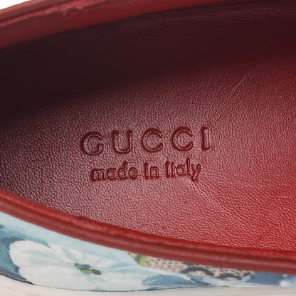 Gucci GG Supreme Monogram Blooms Womens Slip On Sneakers 39 Beige Blue Navy Red 8 of 9
