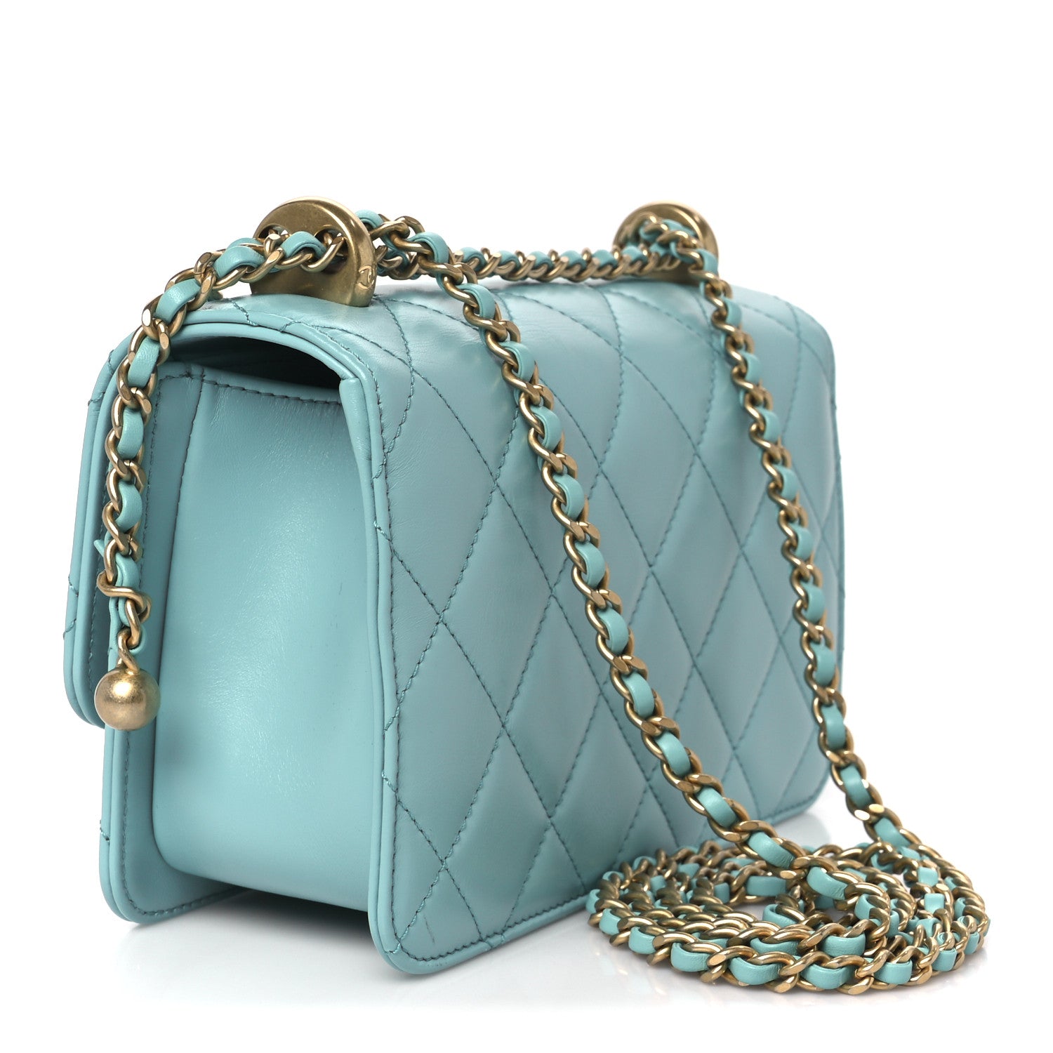 Chanel Calfskin Quilted Mini Perfect Fit Flap Turquoise 3 of 10