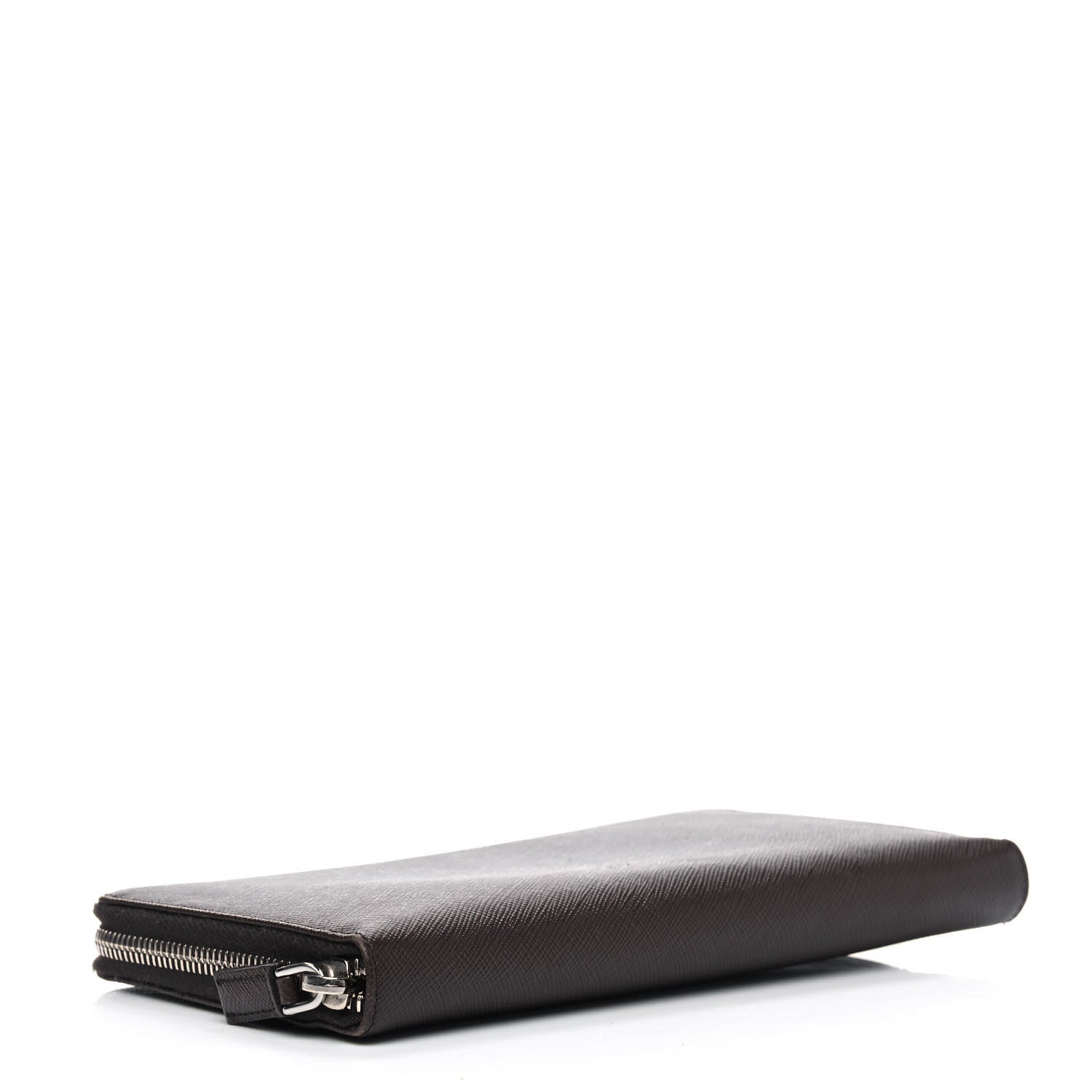 Prada Saffiano Large Zip Around Travel Wallet Brown 3 of 10