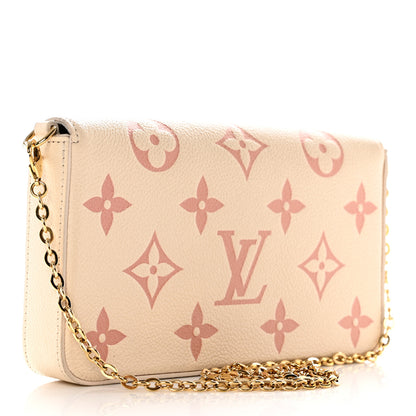 Louis Vuitton Empreinte Monogram Giant By The Pool Felicie Pochette Chain Wallet Creme Rose Trianon 4 of 18