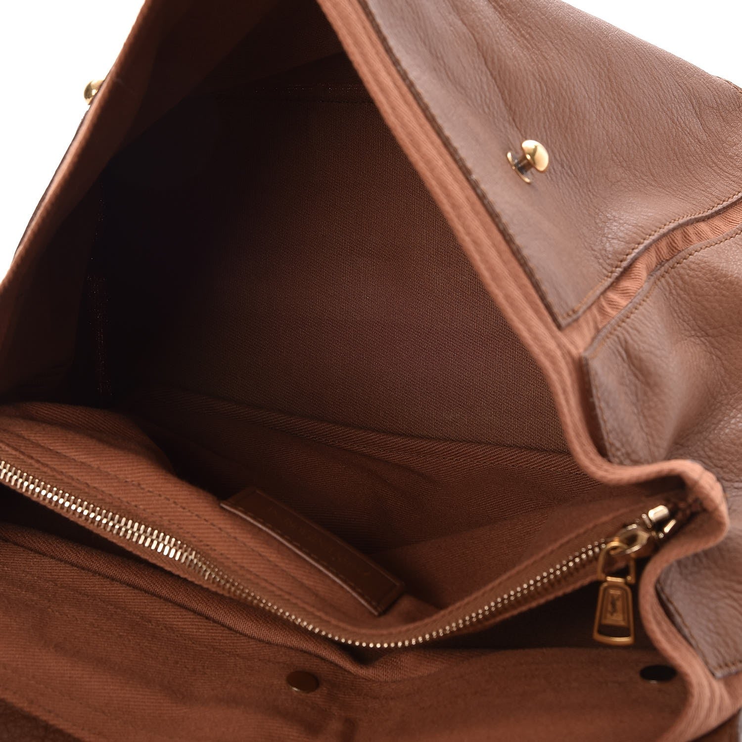 Saint Laurent Calfskin Canvas Medium Muse Two Brown 5 of 12