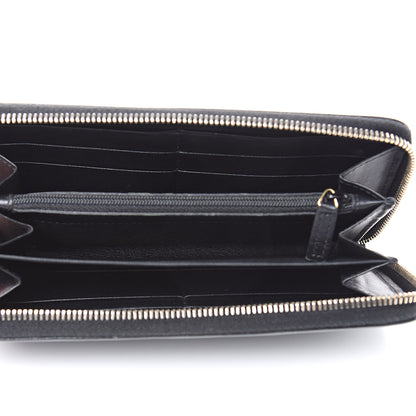 Saint Laurent Textured Patent Monogram Belle De Jour Zip Around Wallet Black 5 of 10