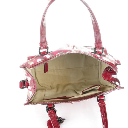 Burberry Nova Check Heart Print Pilgrim Satchel Berry 5 of 8