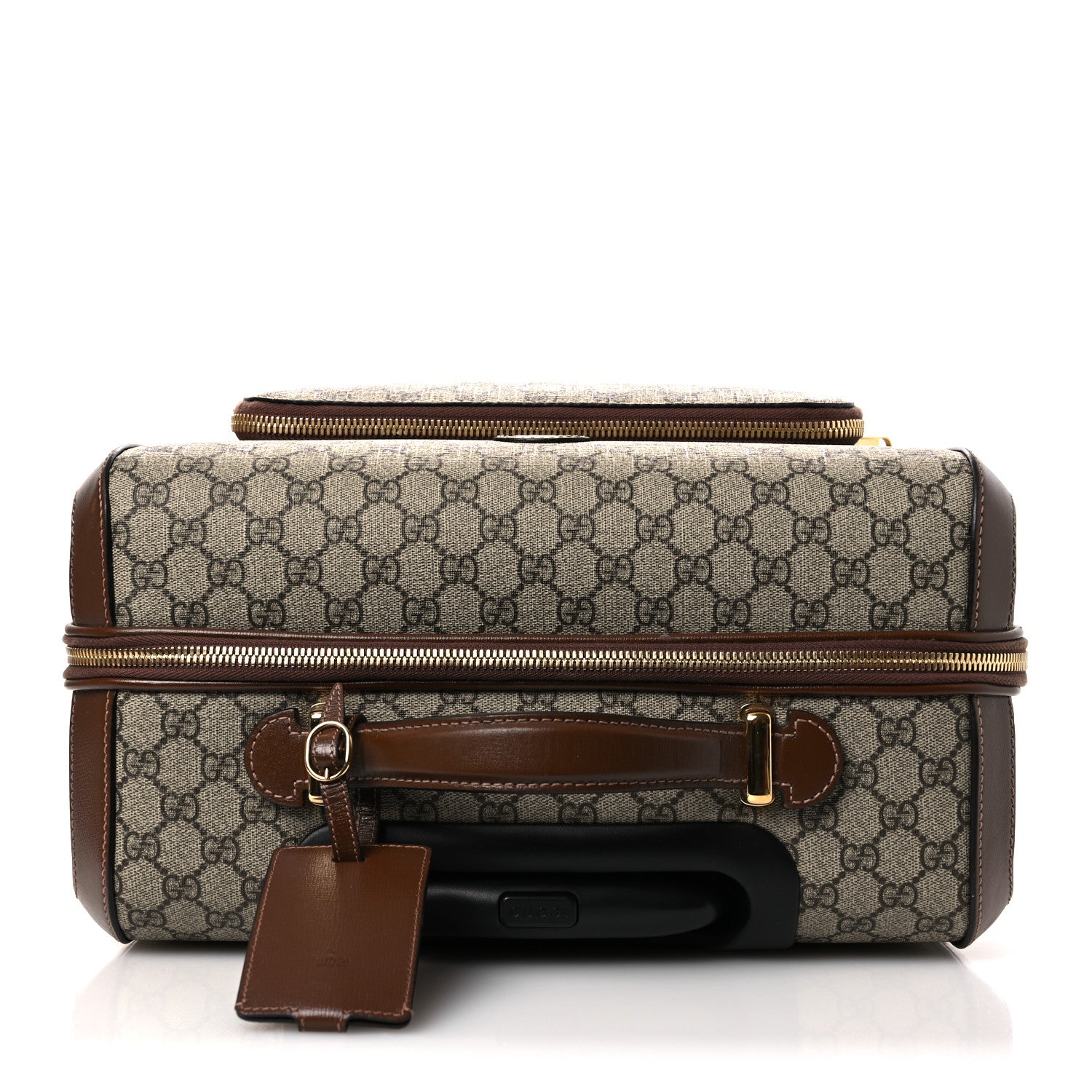 Gucci GG Supreme Monogram Azalea Calfskin Retro Interlocking G Small Savoy Cabin Trolley Beige Ebony Brown Sugar 10 of 15