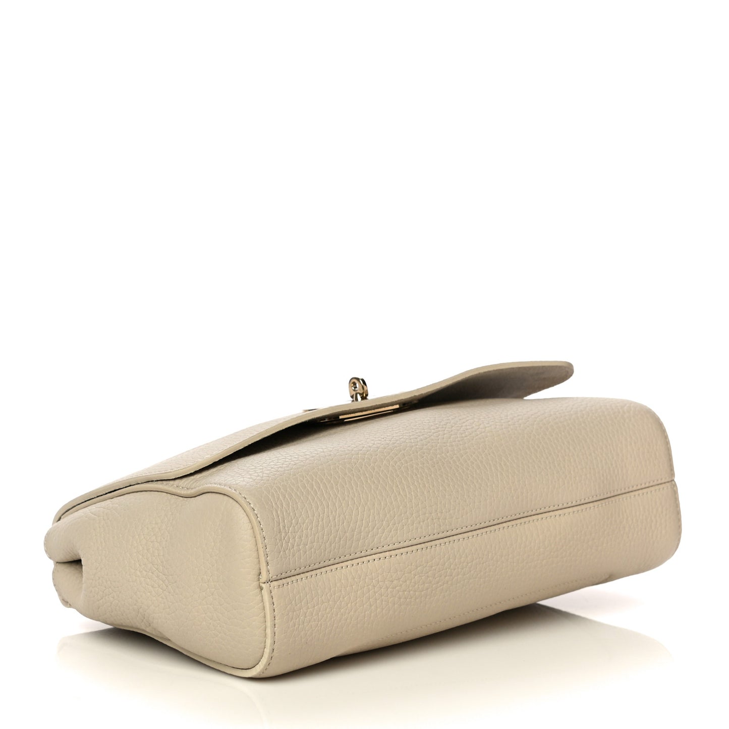 Small Classic Grain Calfskin Medium Lily Flap Grey