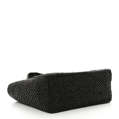 Loewe Raffia Small Paula's Ibiza Logo Tote Black White 4 of 11