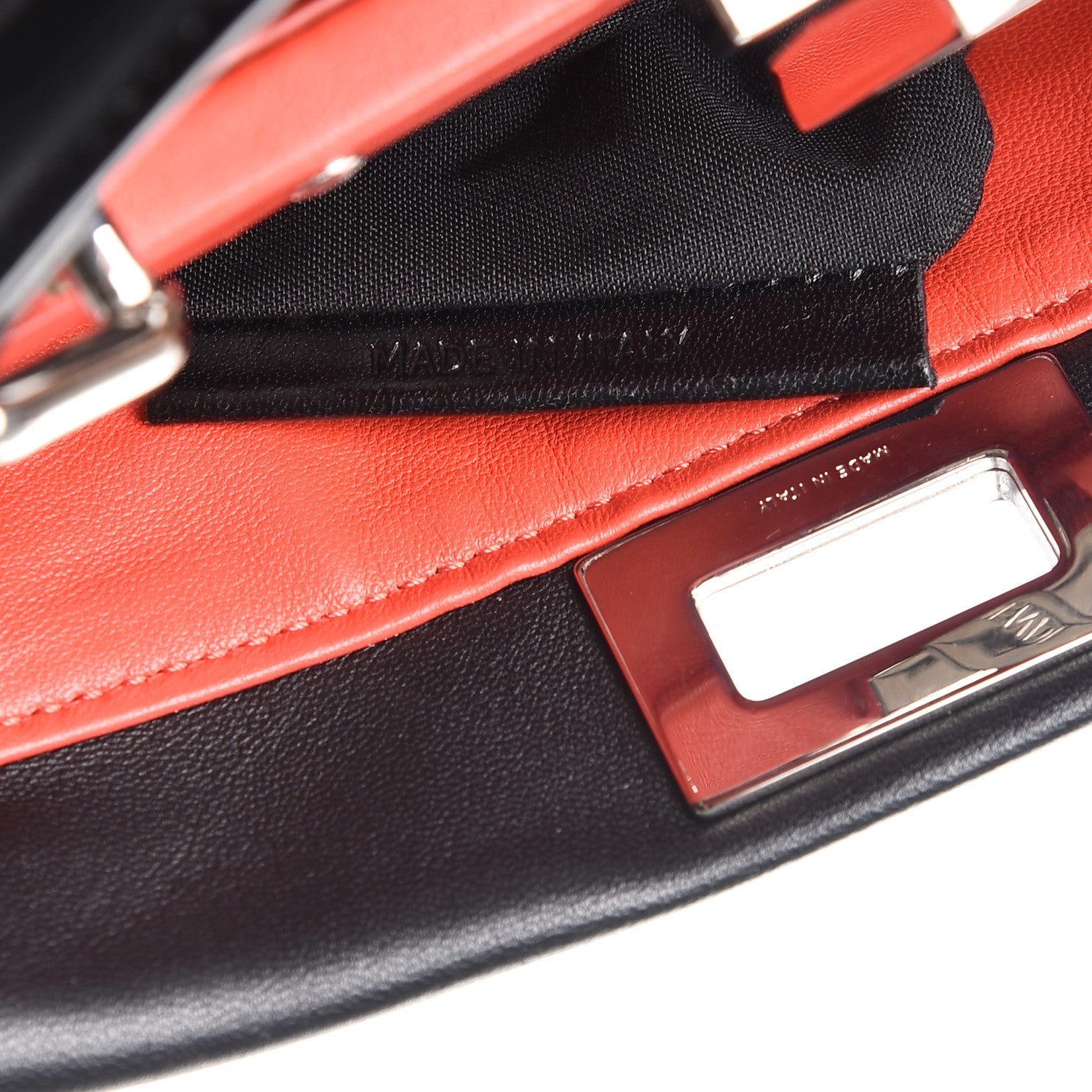 Fendi Nappa Karung Monster Eyes Mini Peekaboo Iconic Satchel Black Papavero 12 of 12