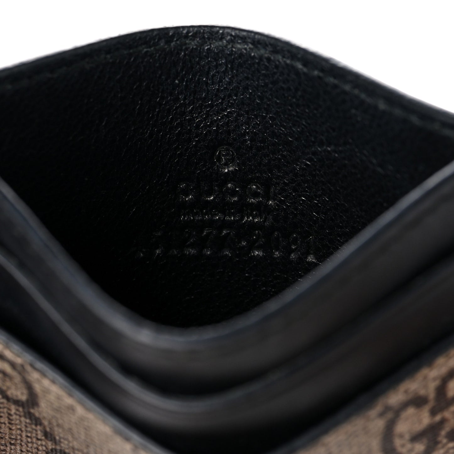 GG Supreme Monogram Bee Print Card Holder Black