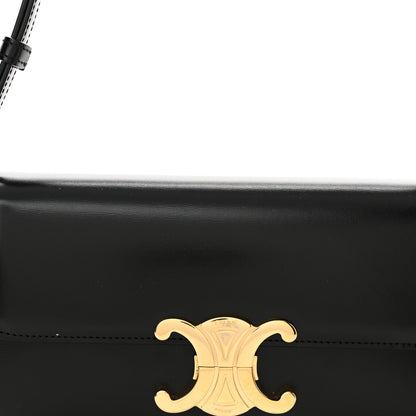 Celine Shiny Calfskin Triomphe Shoulder Bag Black 8 of 11