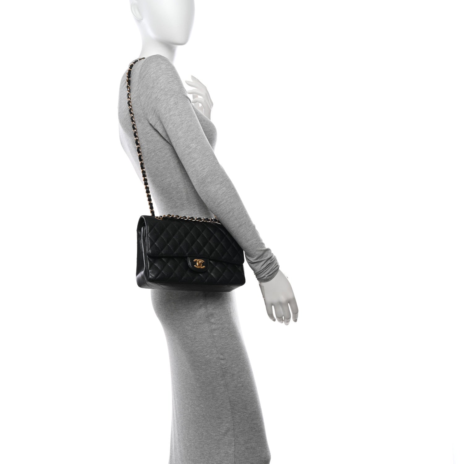 Chanel Caviar Quilted Medium Double Flap Black 2 of 12
