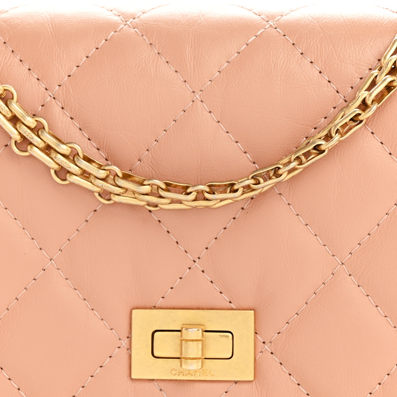 Chanel Aged Calfskin Quilted Reissue Wallet On Chain WOC Beige 9 of 16
