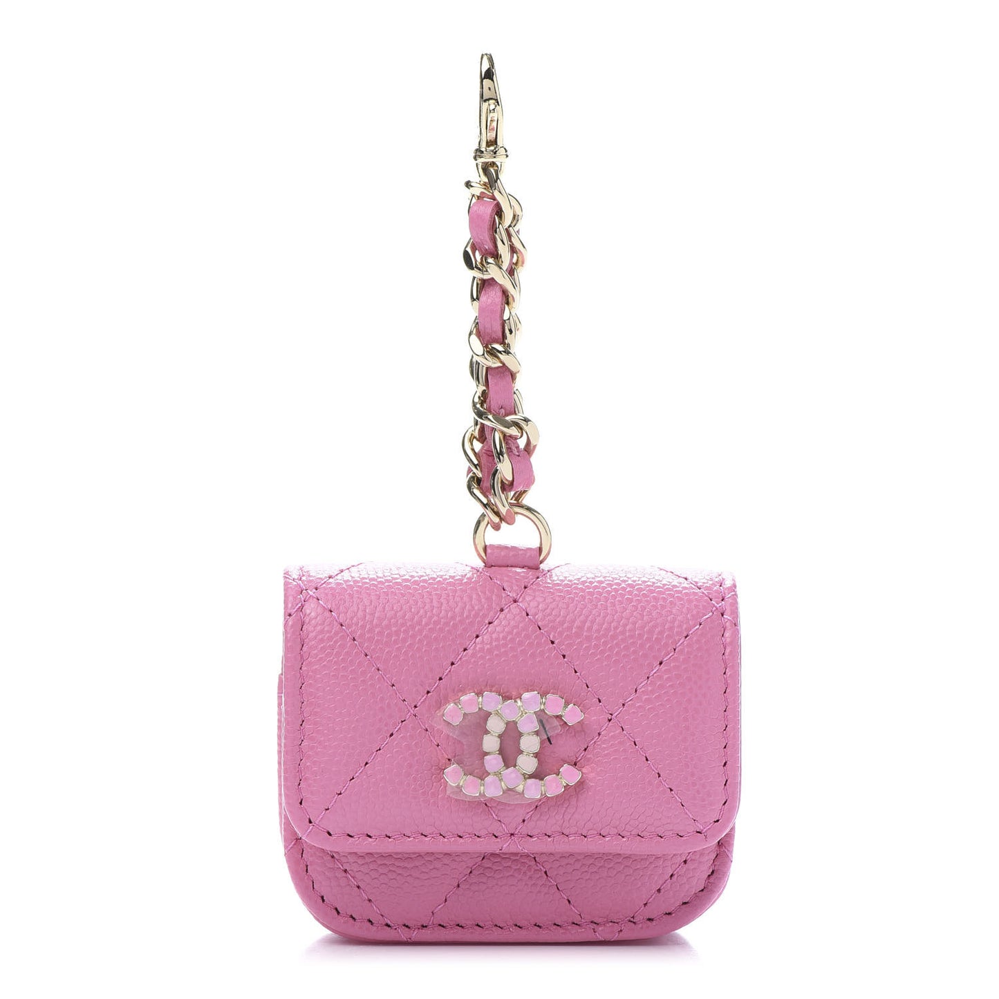 Caviar Quilted Crystal CC Airpods Pro Case Pink