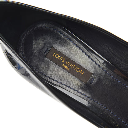 Louis Vuitton Vernis True Peep Toe Pumps 37 Blue Infini 6 of 10